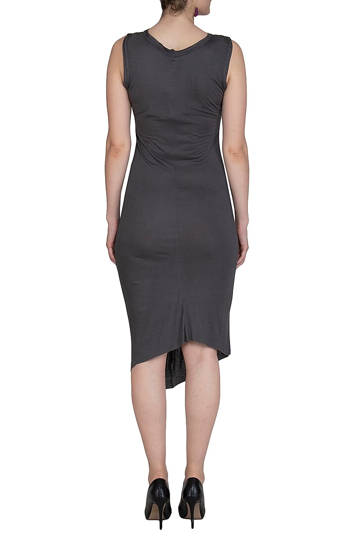 Dark Grey Cowl Summer Dress by Kapda By Urvashi Kaur at Pernia's Pop Up Shop