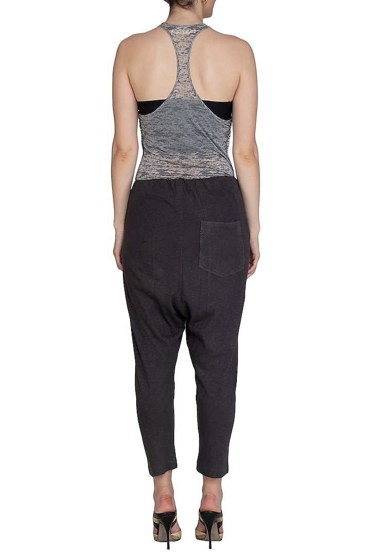 Dark Grey Low Crotch Jogger Pants by Kapda By Urvashi Kaur at Pernia's Pop Up Shop