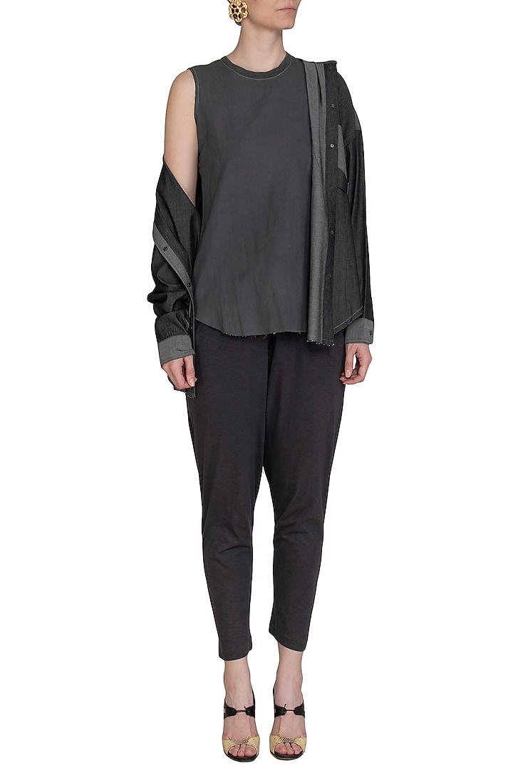 Slate Sleeveless T-Shirt by Kapda By Urvashi Kaur at Pernia's Pop Up Shop