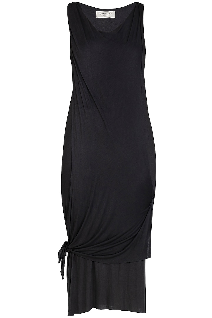 Dark Grey Layered Long Dress Design by Kapda By Urvashi Kaur at Pernia ...
