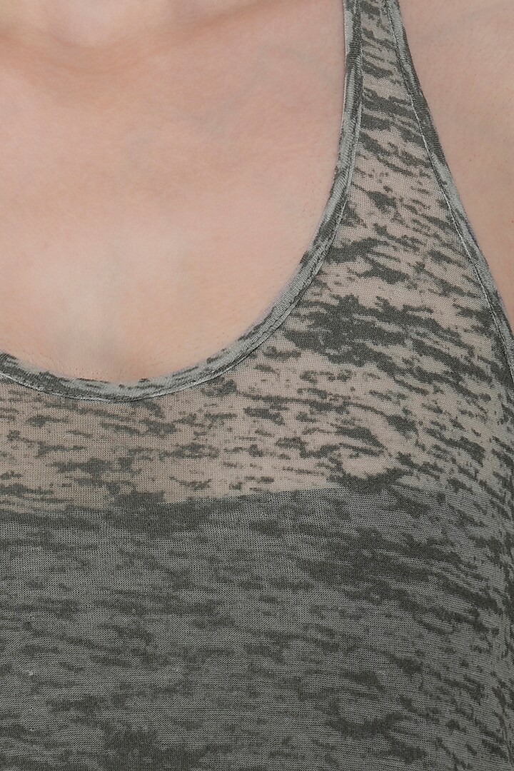 Dark Grey Racerback T-Shirt by Kapda By Urvashi Kaur at Pernia's Pop Up Shop