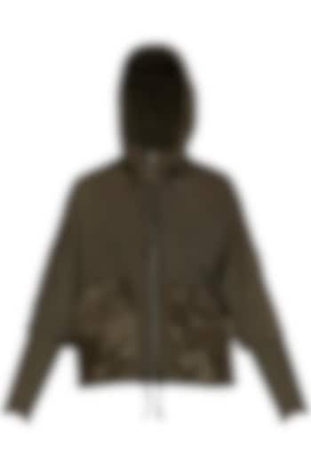 Khaki Camouflage Hoodie Jacket by Kapda By Urvashi Kaur at Pernia's Pop Up Shop