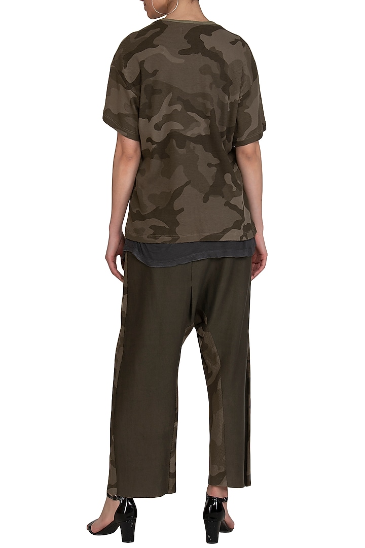 Khaki Camouflage T-Shirt by Kapda By Urvashi Kaur at Pernia's Pop Up Shop