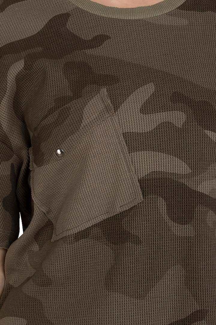 Khaki Camouflage T-Shirt by Kapda By Urvashi Kaur at Pernia's Pop Up Shop