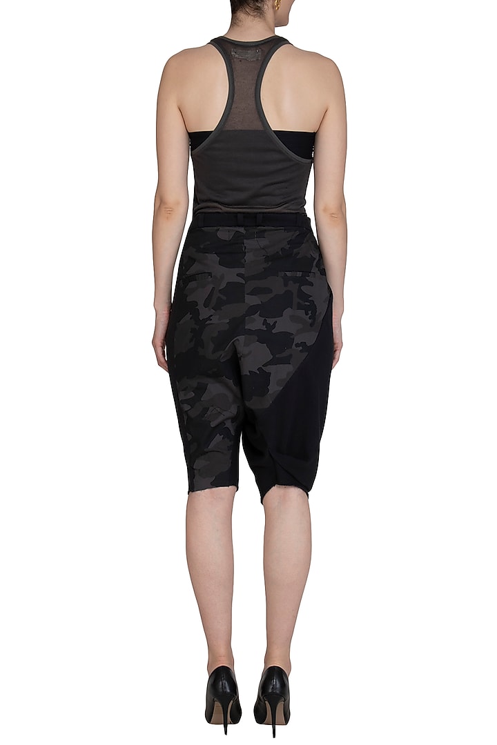 Black Cotton Jersey Pants by Kapda By Urvashi Kaur at Pernia's Pop Up Shop