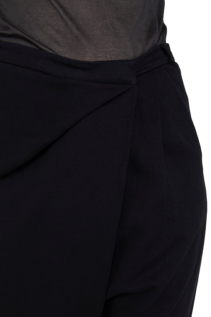 Black Cotton Jersey Pants by Kapda By Urvashi Kaur at Pernia's Pop Up Shop
