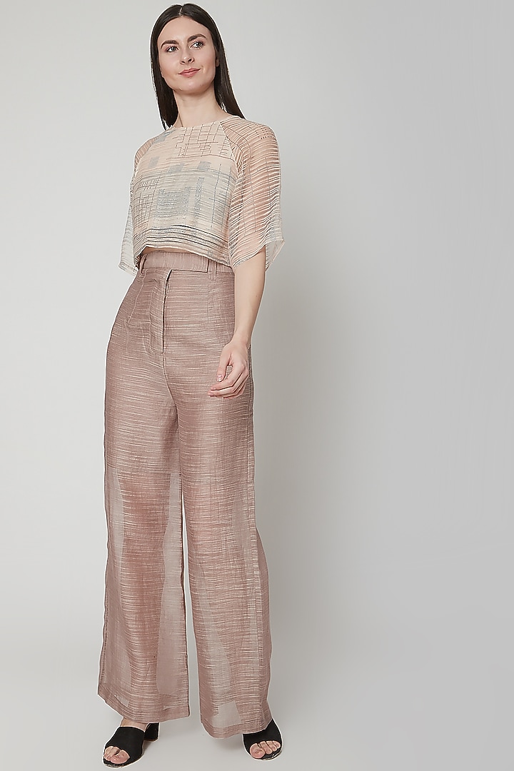 Blush Pink Block Printed Top by Urvashi Kaur at Pernia's Pop Up Shop