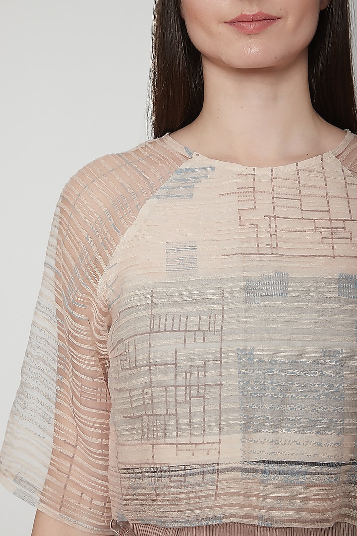 Blush Pink Block Printed Top by Urvashi Kaur at Pernia's Pop Up Shop