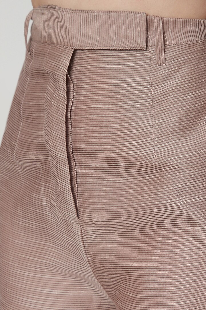 Grey Sheer Pants With Stripes by Urvashi Kaur at Pernia's Pop Up Shop