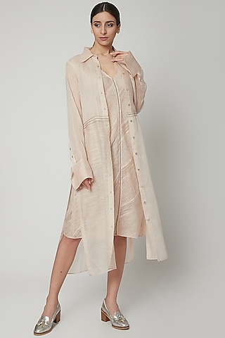 Blush Pink Tunic With Stripes by Urvashi Kaur