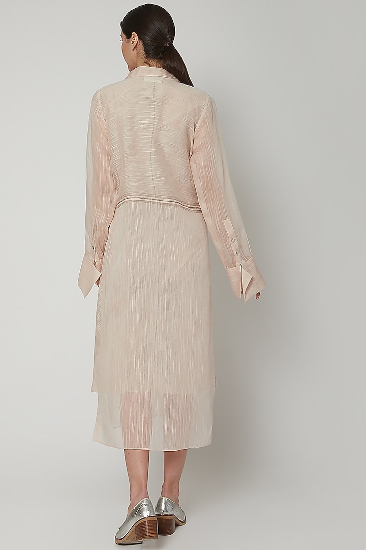 Blush Pink Tunic With Stripes by Urvashi Kaur at Pernia's Pop Up Shop