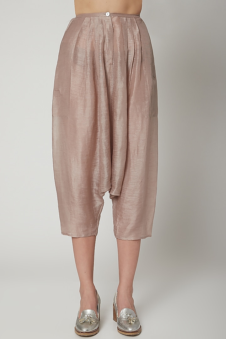 Grey Panelled Shirt With Stripes by Urvashi Kaur at Pernia's Pop Up Shop