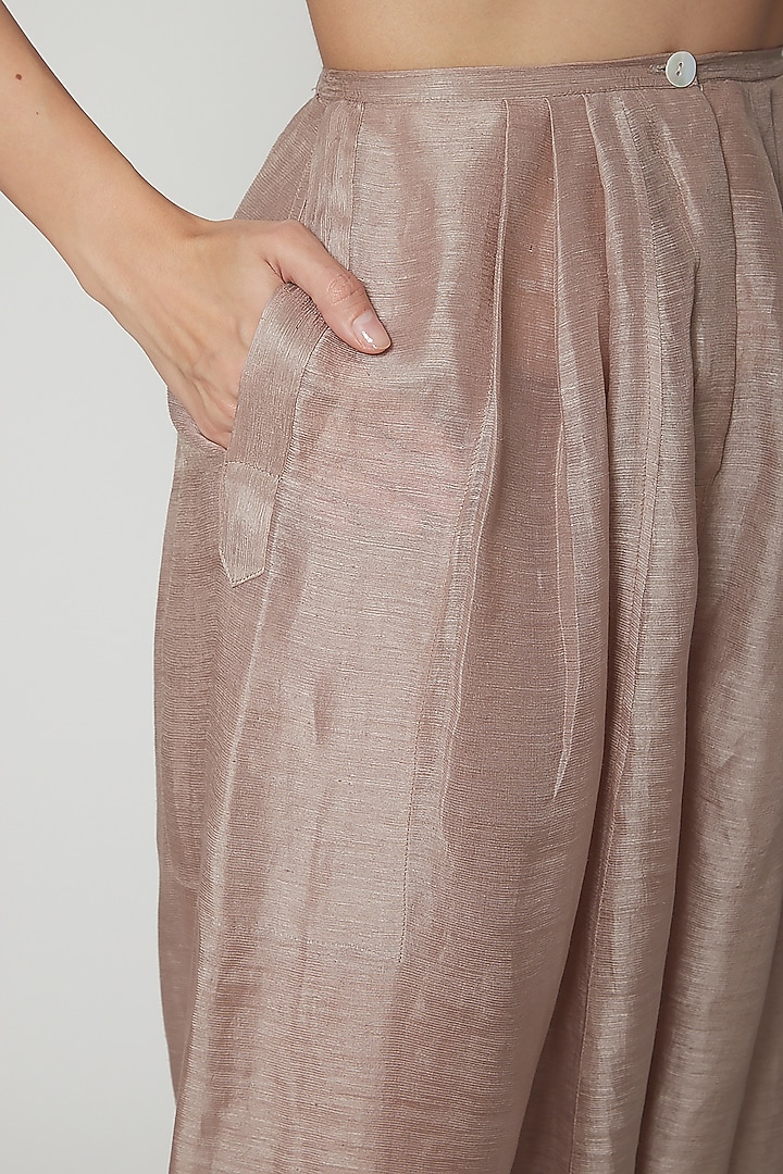 Grey Panelled Shirt With Stripes by Urvashi Kaur at Pernia's Pop Up Shop
