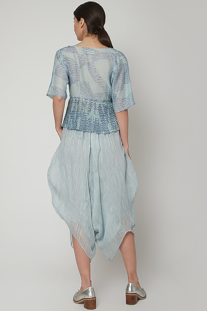 Sky Blue Pants With Stripes by Urvashi Kaur at Pernia's Pop Up Shop
