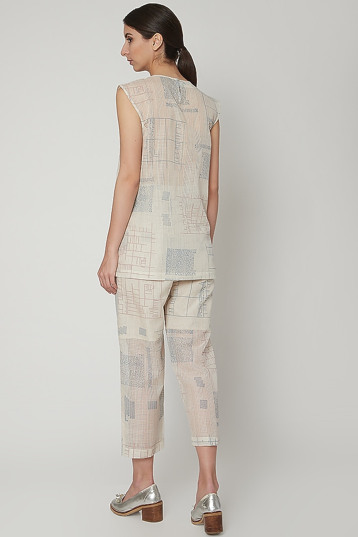 Beige Camisole With Checks by Urvashi Kaur at Pernia's Pop Up Shop