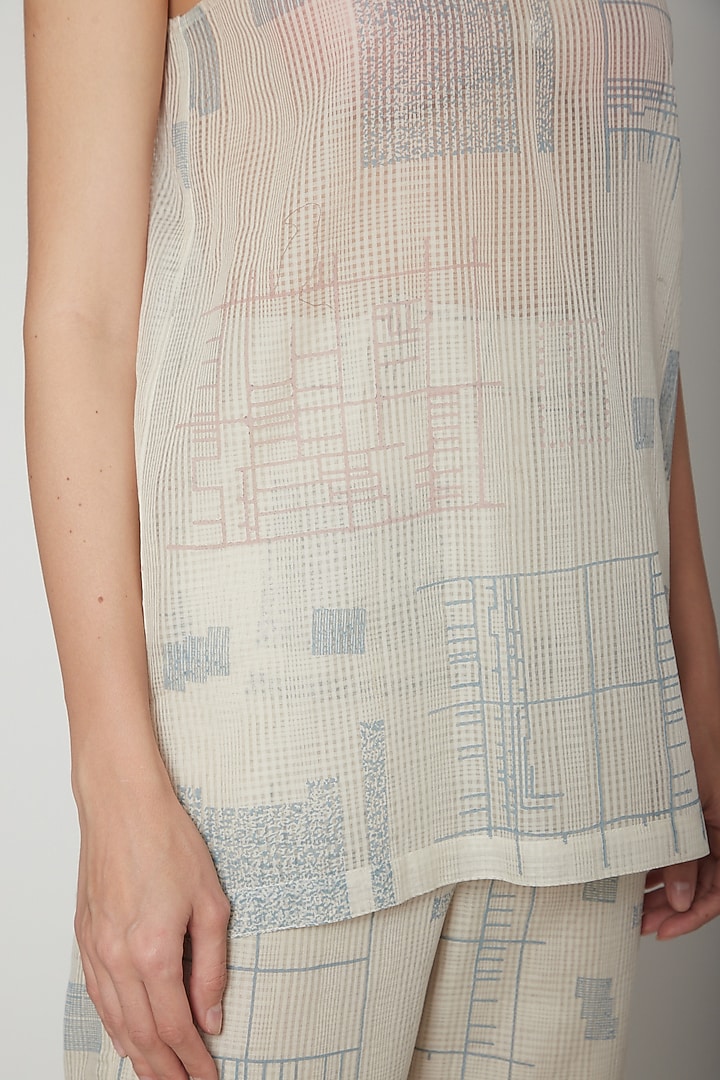 Beige Camisole With Checks by Urvashi Kaur at Pernia's Pop Up Shop