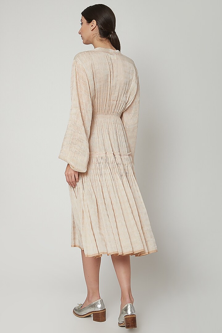 Blush Pink Vacation Dress With Metallic Yarn Detailing by Urvashi Kaur at Pernia's Pop Up Shop