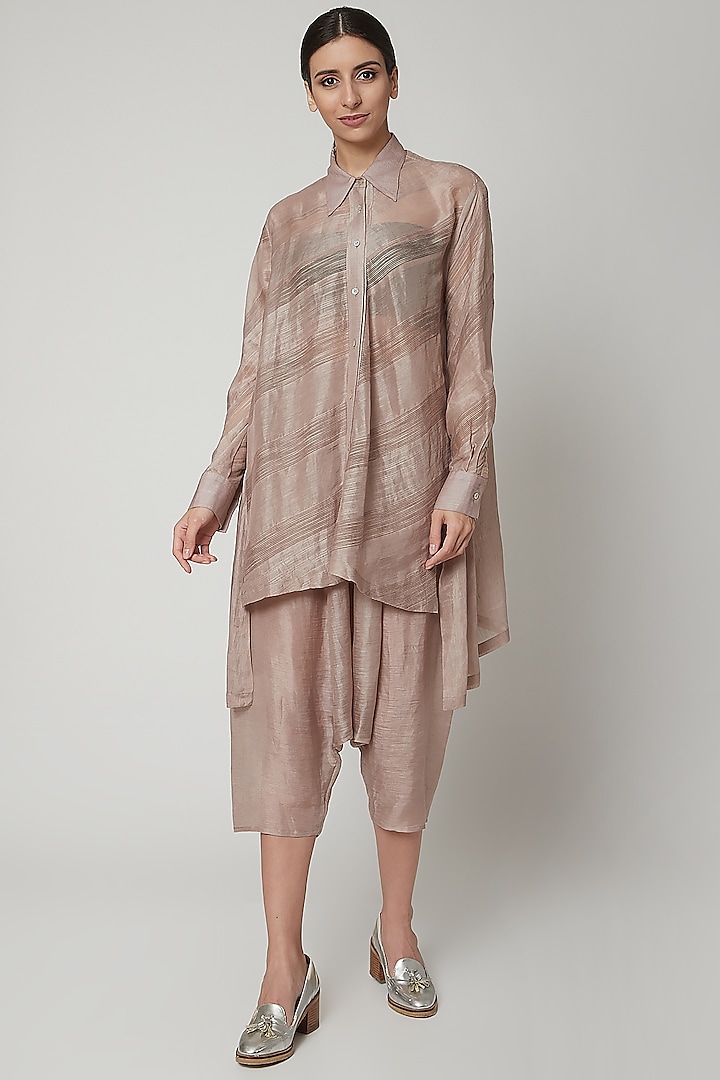 Grey Moroccan Linen Pants by Urvashi Kaur