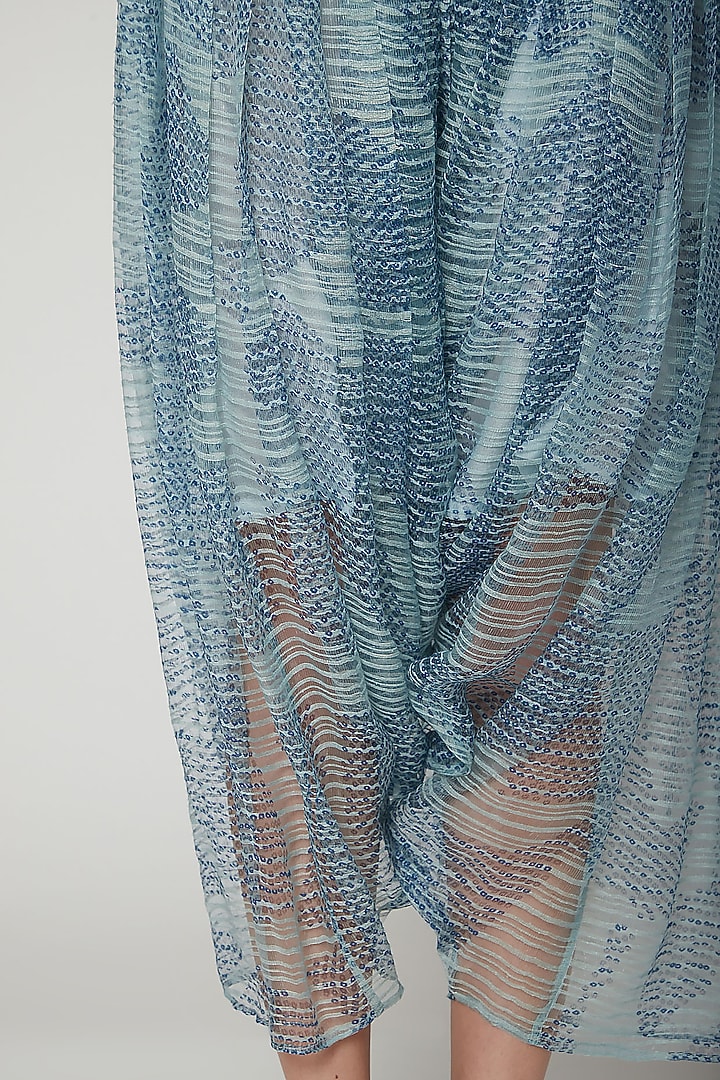 Sky Blue Shibori Salwar Pants by Urvashi Kaur at Pernia's Pop Up Shop
