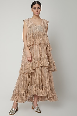 Blush Pink Shibori Tent Dress by Urvashi Kaur