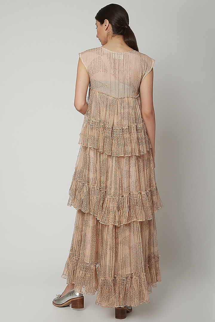 Blush Pink Shibori Tent Cocktail Dress by Urvashi Kaur at Pernia's Pop Up Shop