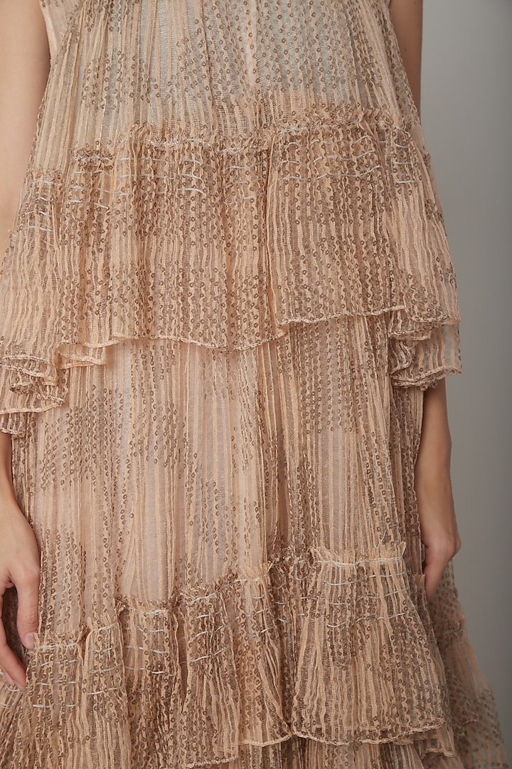 Blush Pink Shibori Tent Cocktail Dress by Urvashi Kaur at Pernia's Pop Up Shop