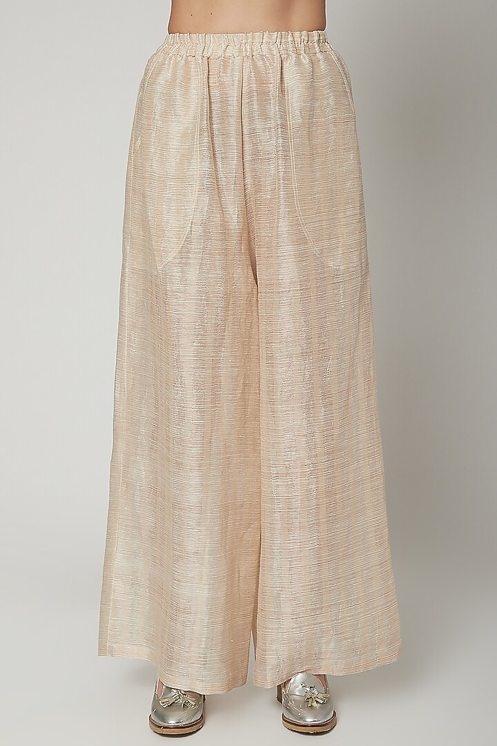White Handwoven Layered Top With Pleats by Urvashi Kaur at Pernia's Pop Up Shop