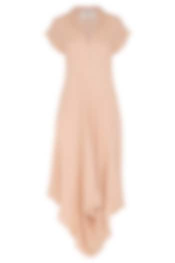 Salmon Pink Cotton Dress by Urvashi Kaur at Pernia's Pop Up Shop