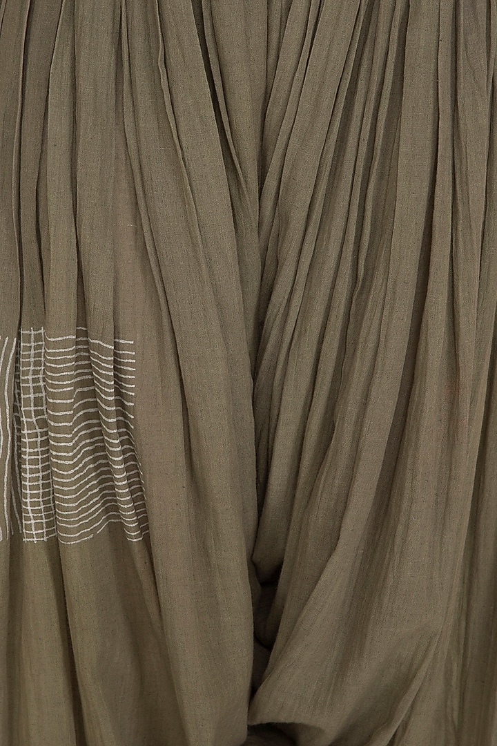 Brown Block Printed Salwar Pants by Urvashi Kaur at Pernia's Pop Up Shop