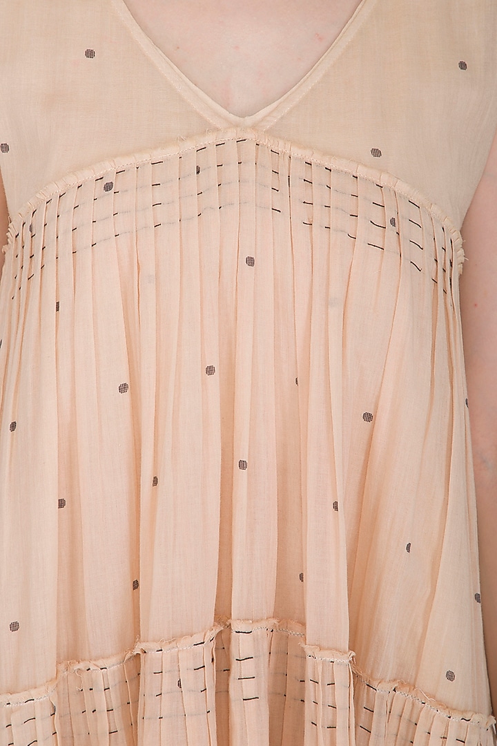 Salmon Pink Tie-Dye Printed Mini Summer Dress by Urvashi Kaur at Pernia's Pop Up Shop