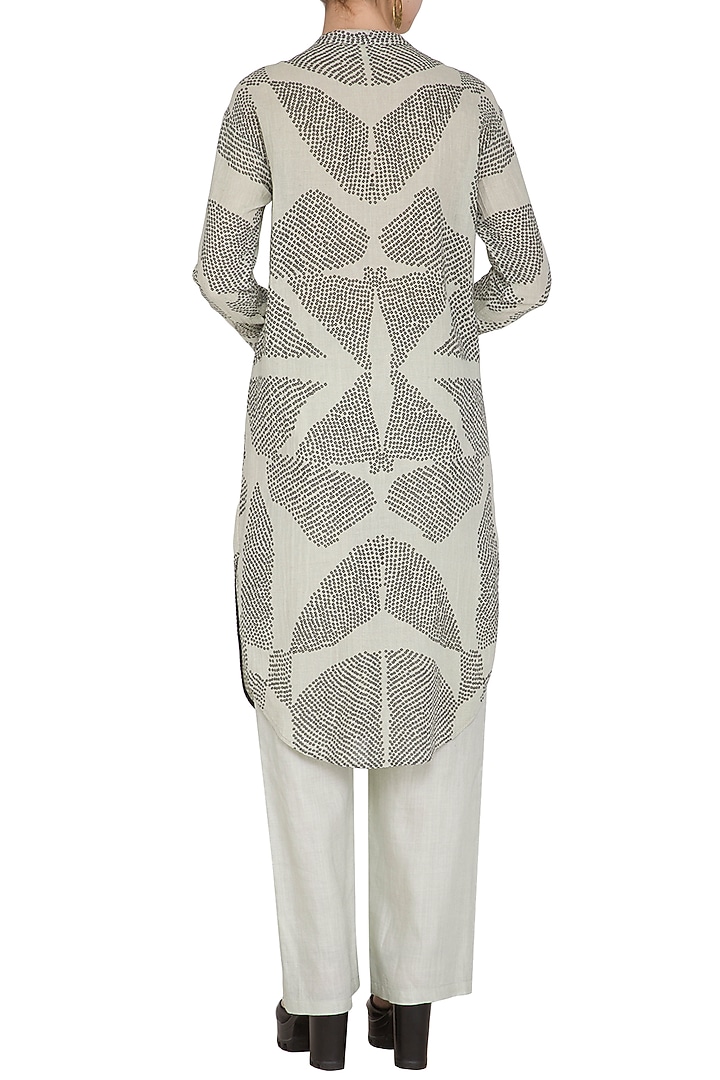 Sage Green Shibori Printed Tunic by Urvashi Kaur at Pernia's Pop Up Shop
