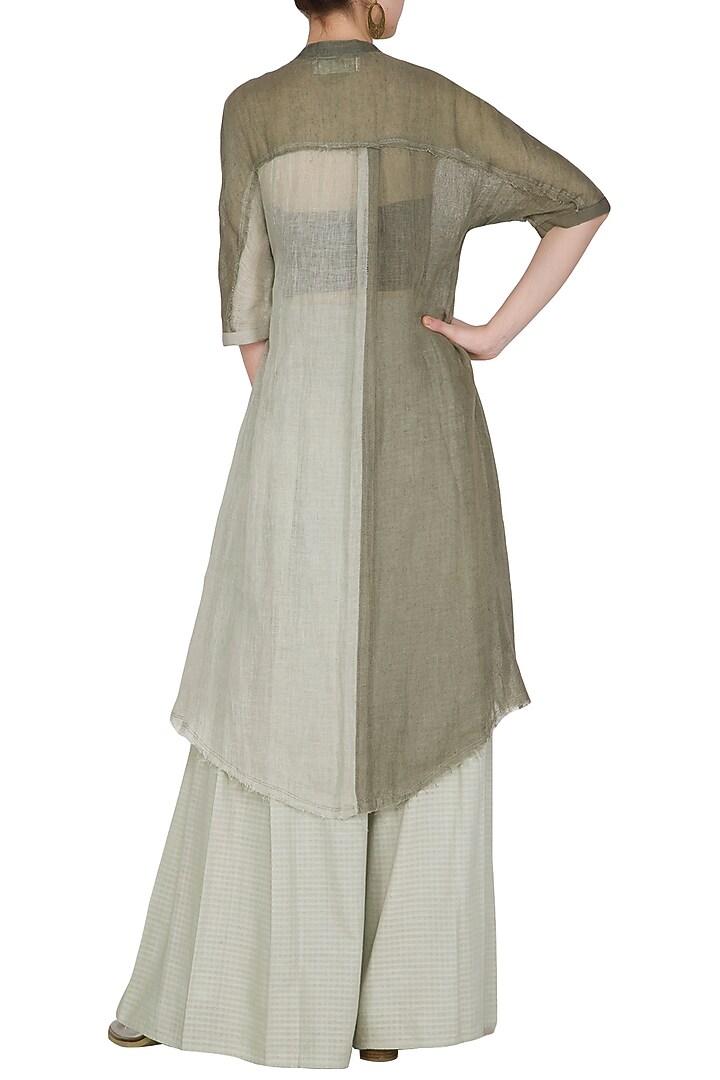 Sage Green Panelled Tunic by Urvashi Kaur at Pernia's Pop Up Shop