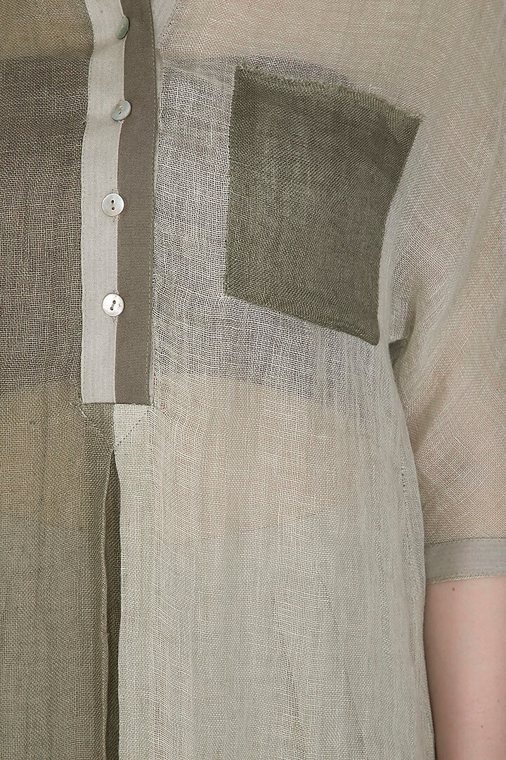 Sage Green Panelled Tunic by Urvashi Kaur at Pernia's Pop Up Shop