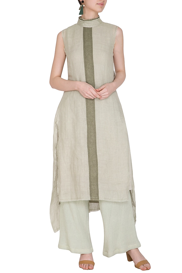 Sage Green High-Low Tunic by Urvashi Kaur at Pernia's Pop Up Shop