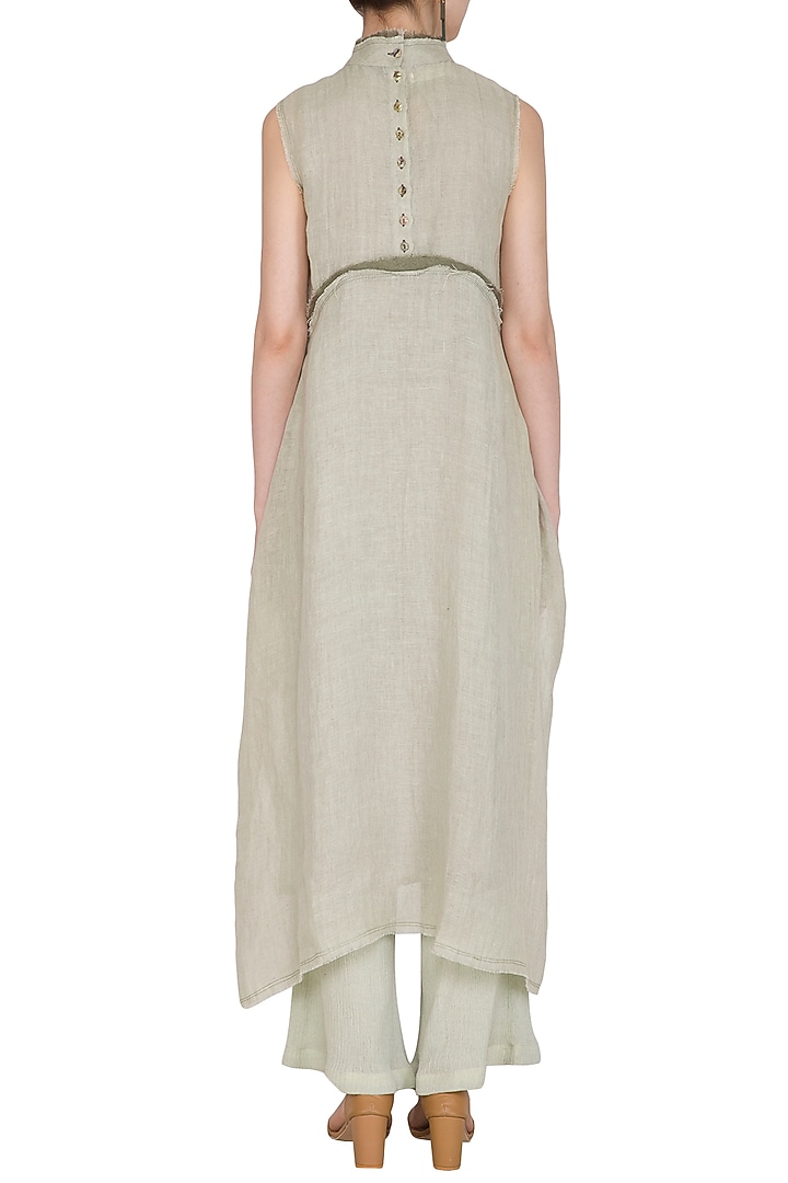 Sage Green High-Low Tunic by Urvashi Kaur at Pernia's Pop Up Shop