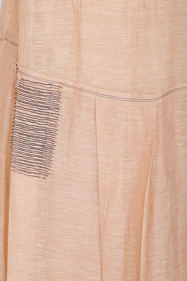 Salmon Pink Block Printed Vacation Dress by Urvashi Kaur at Pernia's Pop Up Shop