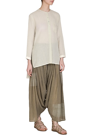Sage Green Printed Top by Urvashi Kaur