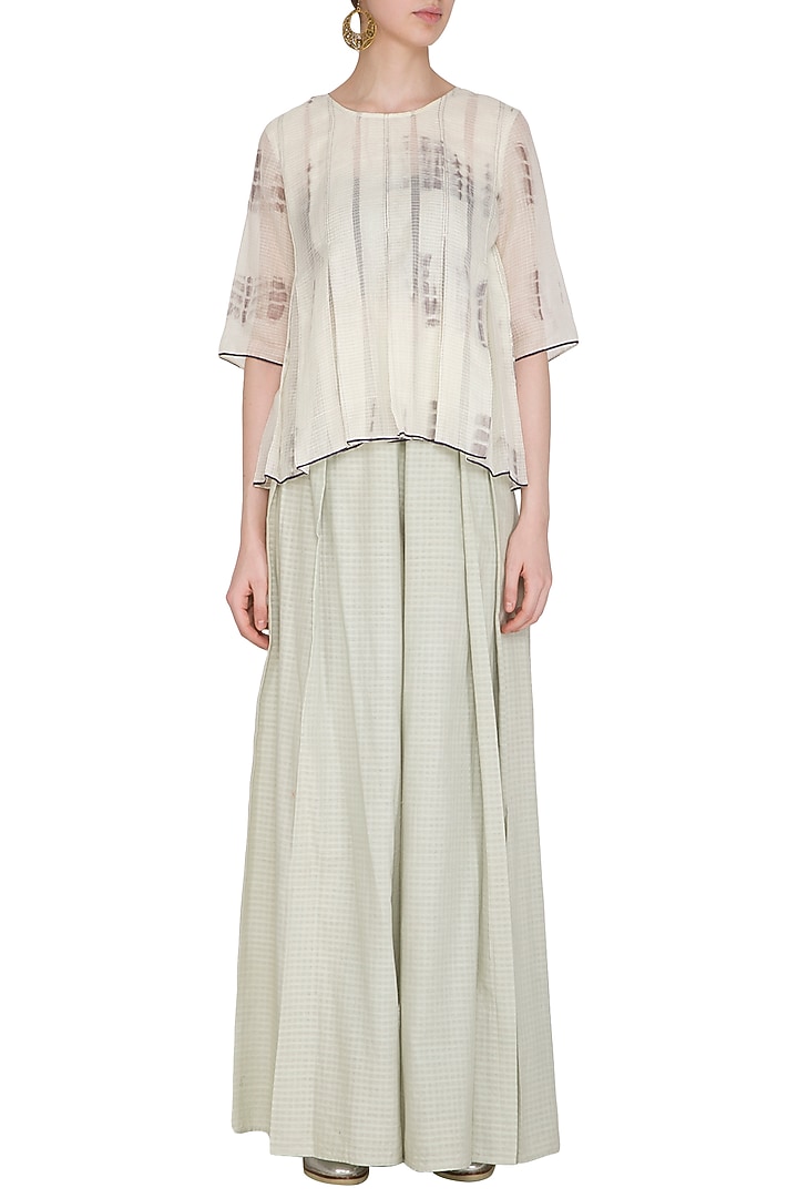 Sage Green Organic Cotton Pants by Urvashi Kaur at Pernia's Pop Up Shop