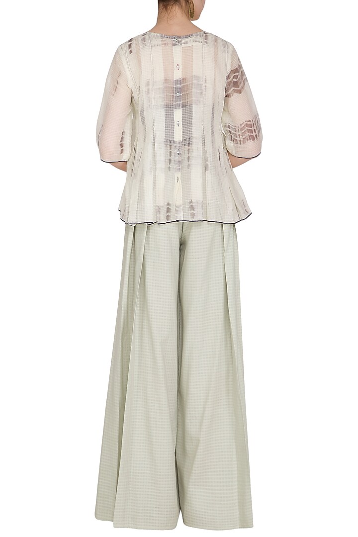 Sage Green Organic Cotton Pants by Urvashi Kaur at Pernia's Pop Up Shop