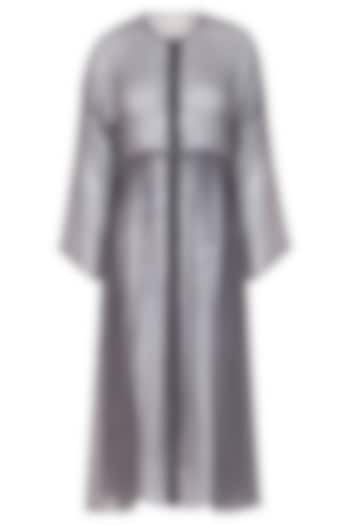 Grey Sheer Noil Cape by Urvashi Kaur at Pernia's Pop Up Shop