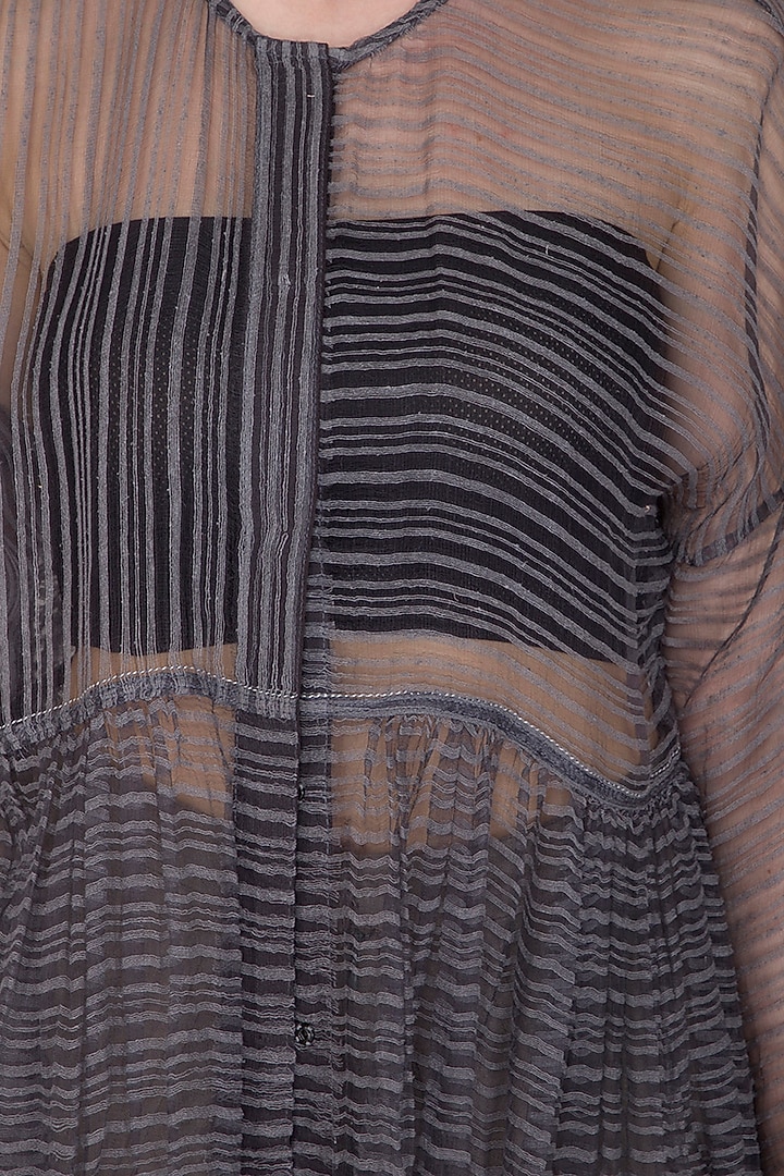 Grey Sheer Noil Cape by Urvashi Kaur at Pernia's Pop Up Shop