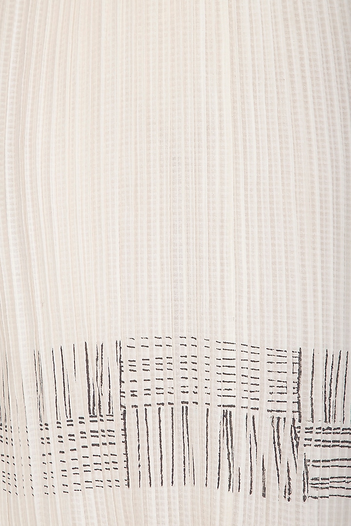 Ecru Block Printed Vacation Dress by Urvashi Kaur at Pernia's Pop Up Shop