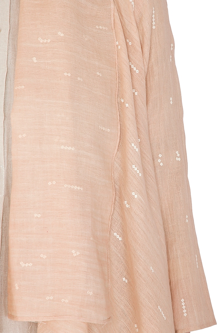 Salmon Pink Printed Cape by Urvashi Kaur at Pernia's Pop Up Shop