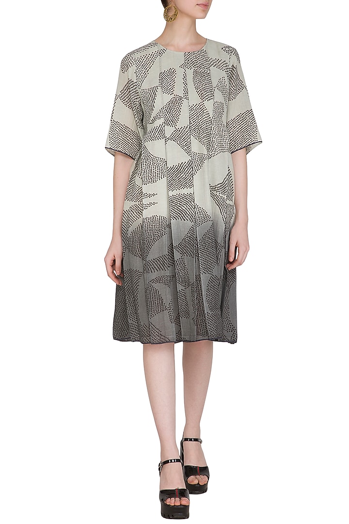 Sage Green Printed Ombre Vacation Dress by Urvashi Kaur at Pernia's Pop Up Shop