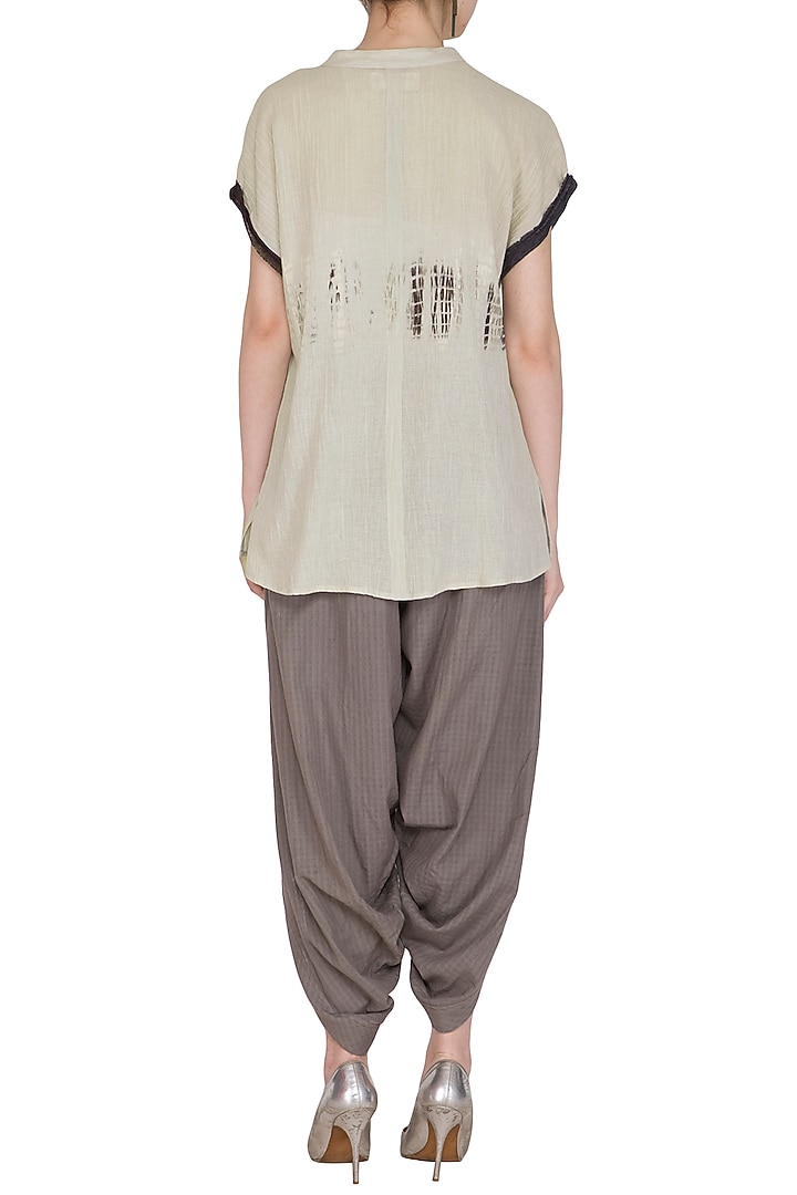 Sage Green Tie-Dye Printed Top by Urvashi Kaur at Pernia's Pop Up Shop