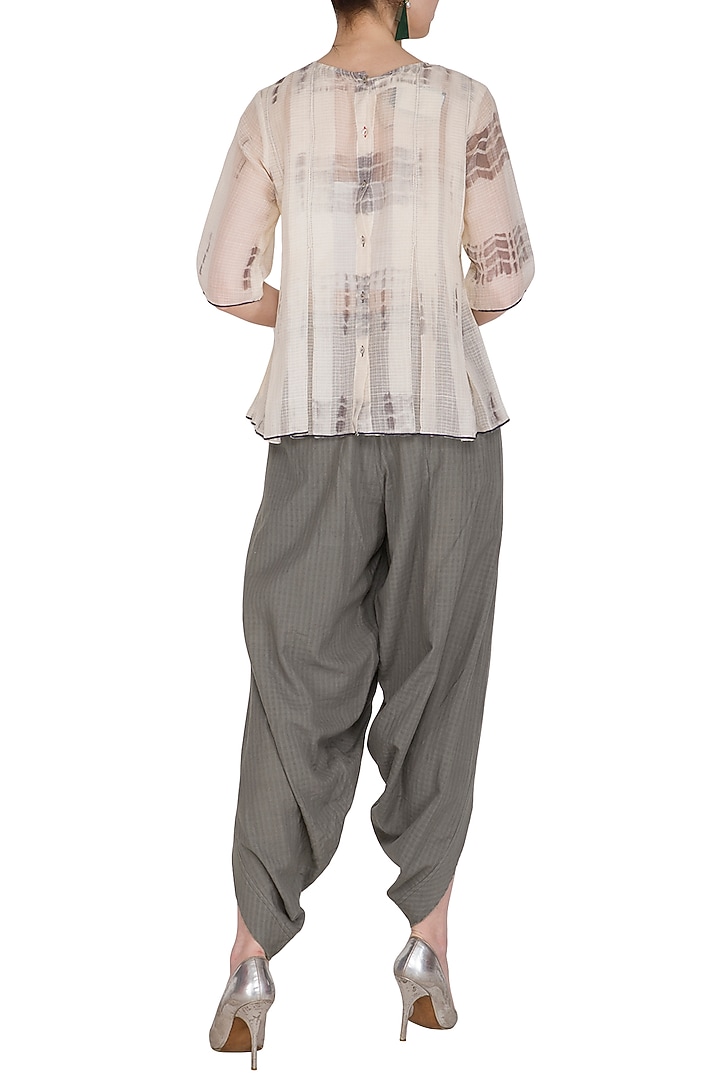 Grey Organic Cotton Dhoti Pants by Urvashi Kaur at Pernia's Pop Up Shop