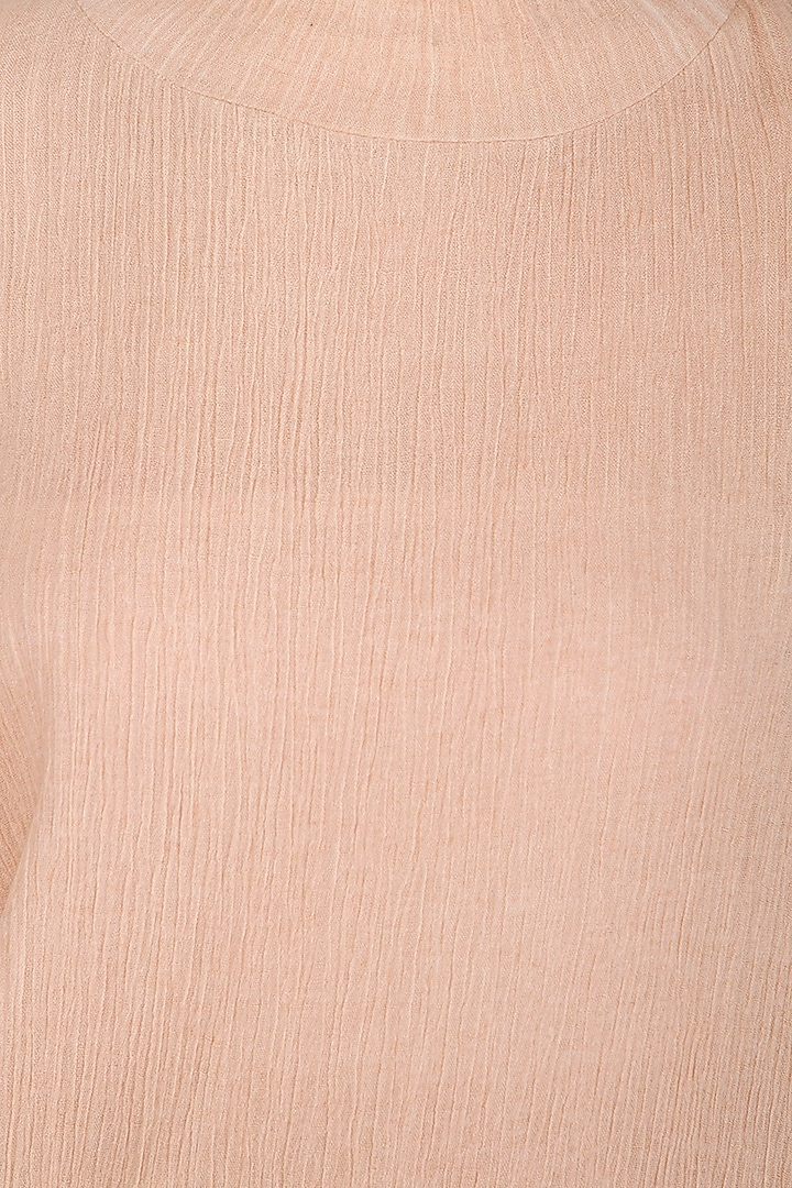 Salmon Pink Viscose Cotton Tunic by Urvashi Kaur at Pernia's Pop Up Shop