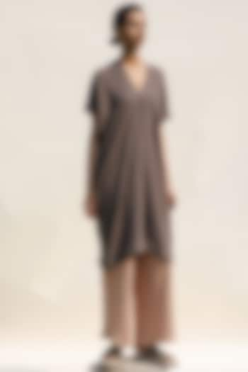 Slate Colored Crinkle Cotton Kaftan Dress by Urvashi Kaur at Pernia's Pop Up Shop