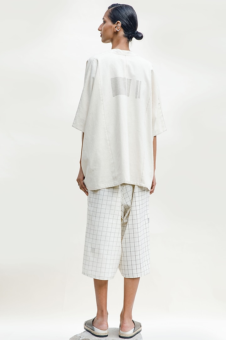 Shell Colored Handspun Cotton Cropped Jacket by Urvashi Kaur at Pernia's Pop Up Shop
