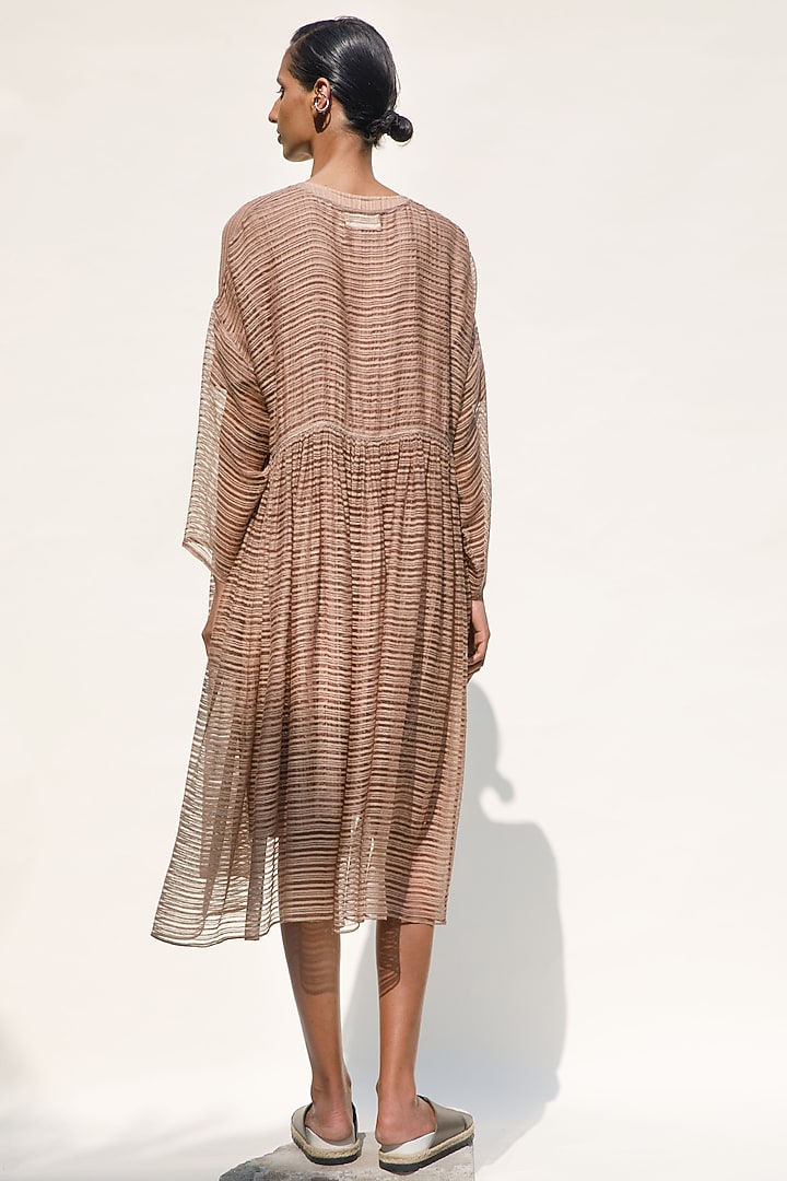 Nude Linen Noil Overlay by Urvashi Kaur at Pernia's Pop Up Shop